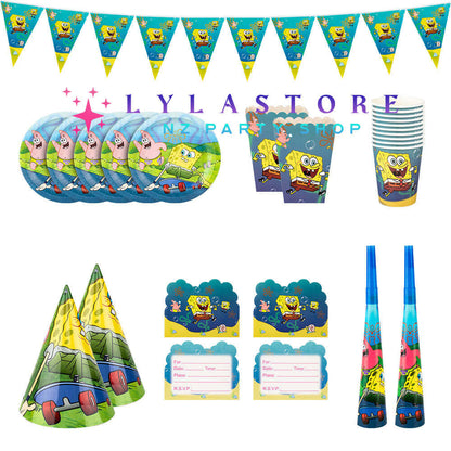 145Pcs SpongeBob SquarePants Birthday Party Decorations