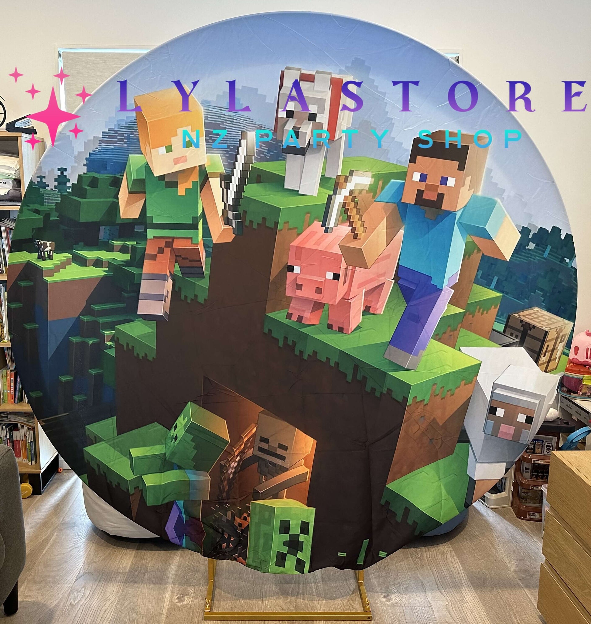 minecraft-birthday-backdrop-banner-hire-auckland-lylastore.com