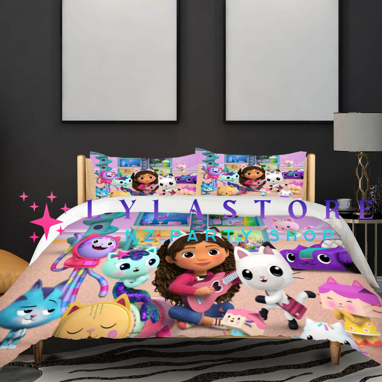 gabby-dollhouse-duvet-cover-pillow-nz-lylastore.com