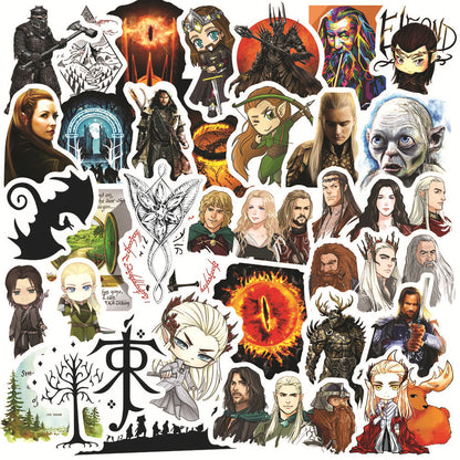 50Pcs Hobbit Sticker Set featuring vibrant designs perfect for personalizing laptops, water bottles, and notebooks - PARTYMART NZ