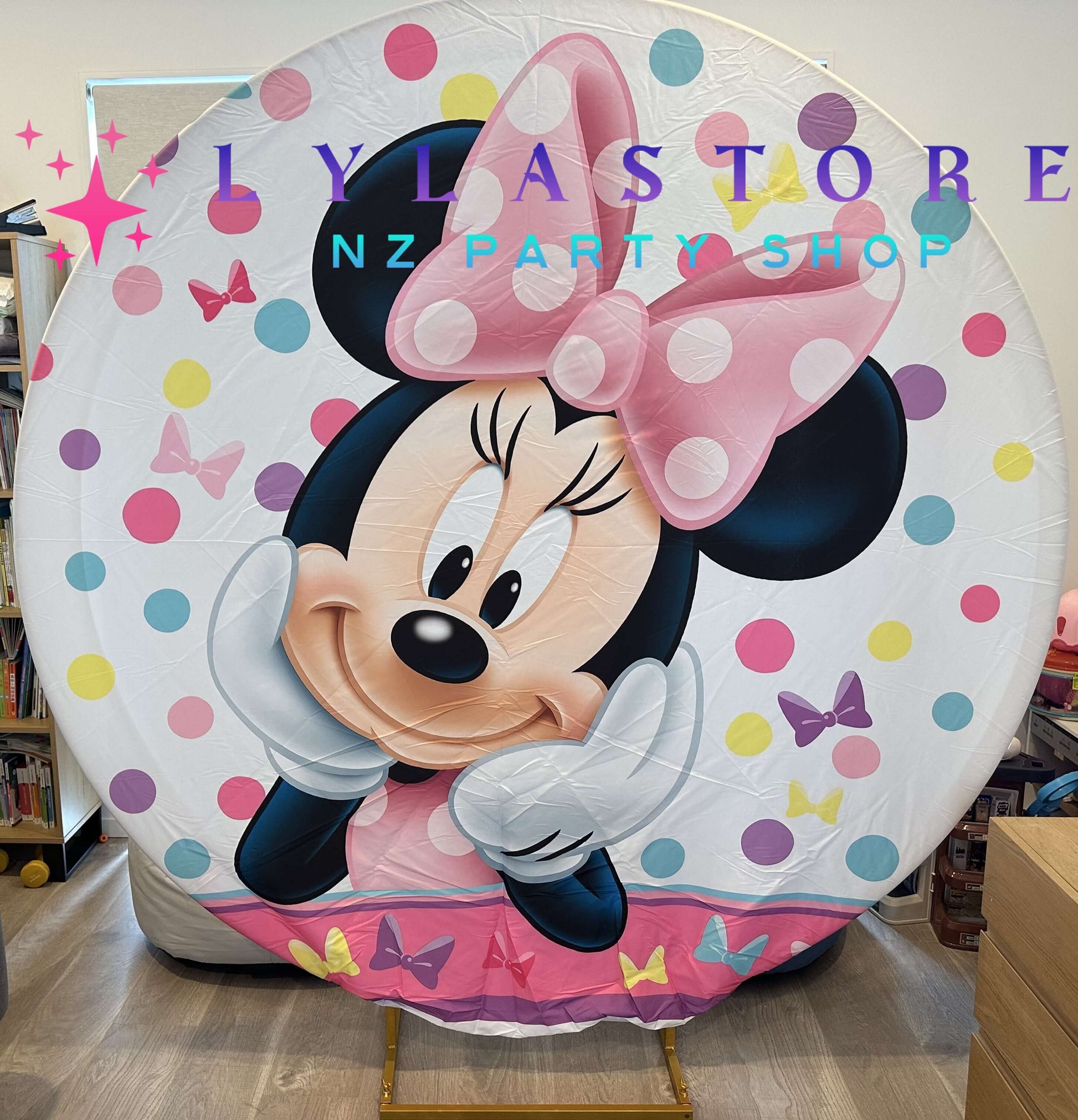 minnie-birthday-backdrop-banner-hire-auckland-lylastore.com