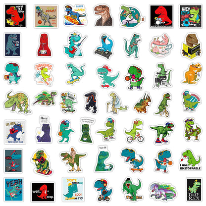 100Pcs Dinosaur Sticker Set featuring vibrant, prehistoric designs perfect for decorating laptops, water bottles, and notebooks - PARTYMART NZ