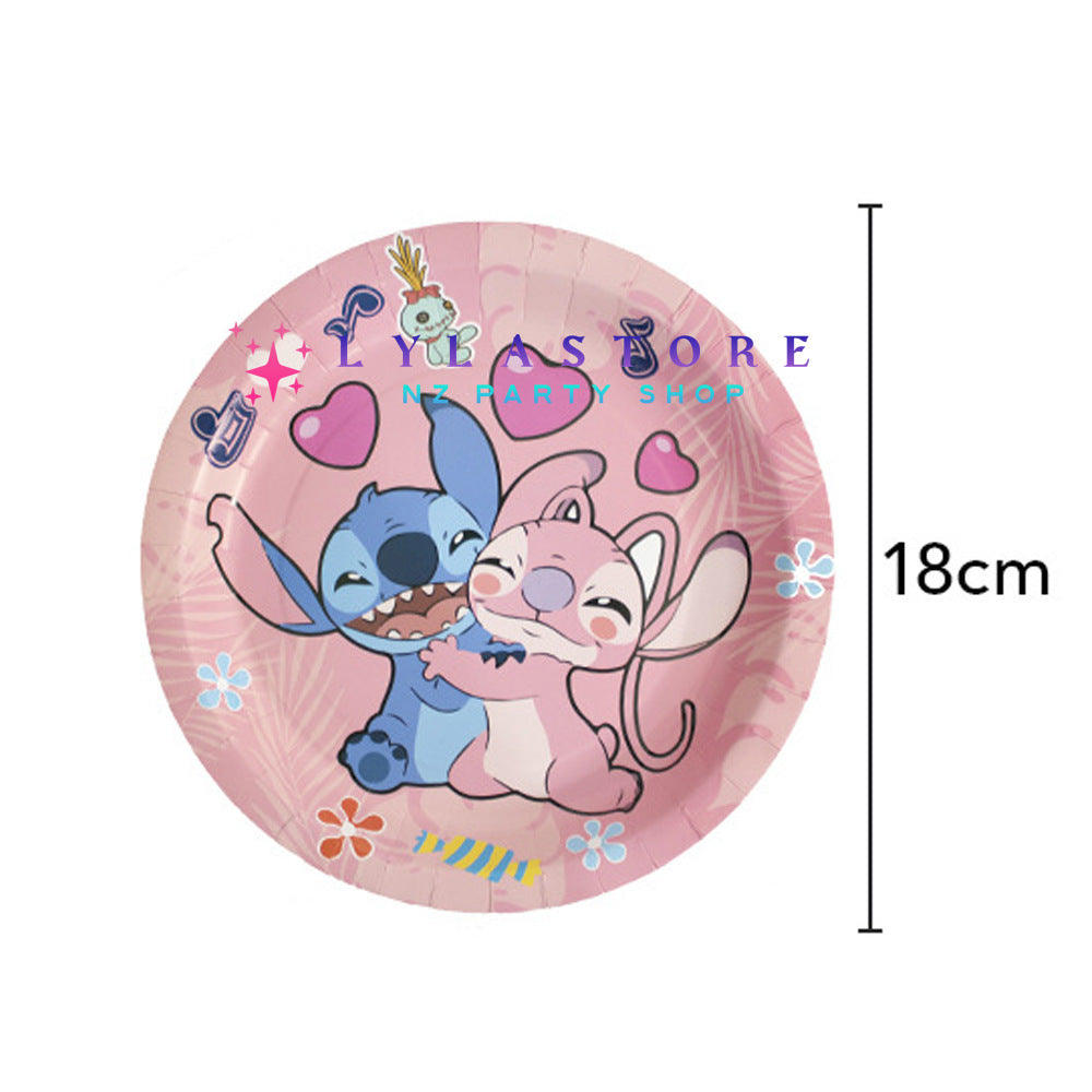 disney-stitch-pink-birthday-party-plate-fork-straw-cups-cake-topper-backdrop-mask-blower-lylastore