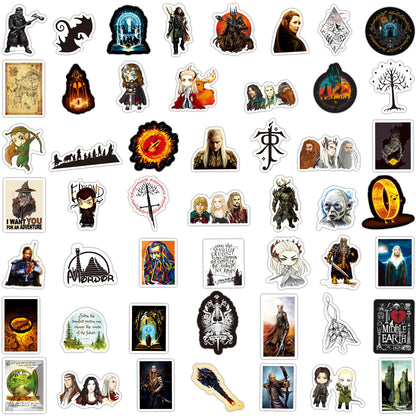 50Pcs Hobbit Sticker Set featuring vibrant designs perfect for personalizing laptops, water bottles, and notebooks - PARTYMART NZ