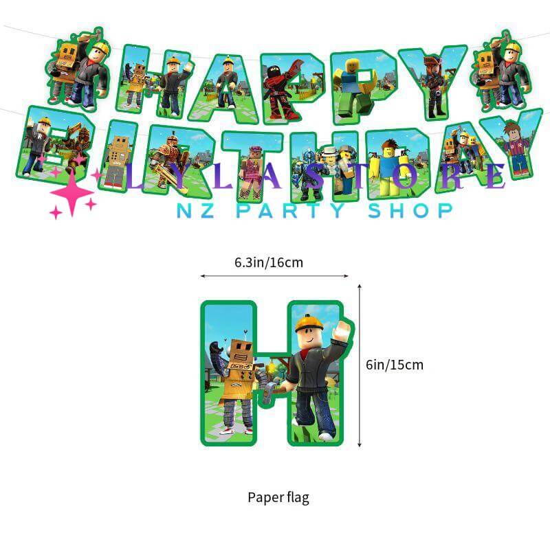 Roblox-green-banner-birthday-decoration-lylastore.com