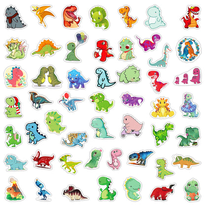 100Pcs Dinosaur Sticker Set featuring vibrant, prehistoric designs perfect for decorating laptops, water bottles, and notebooks - PARTYMART NZ