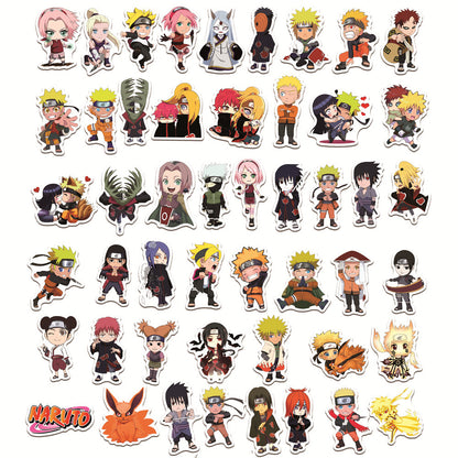 100Pcs Naruto Sticker Set featuring vibrant designs perfect for personalizing laptops, water bottles, and notebooks - PARTYMART NZ