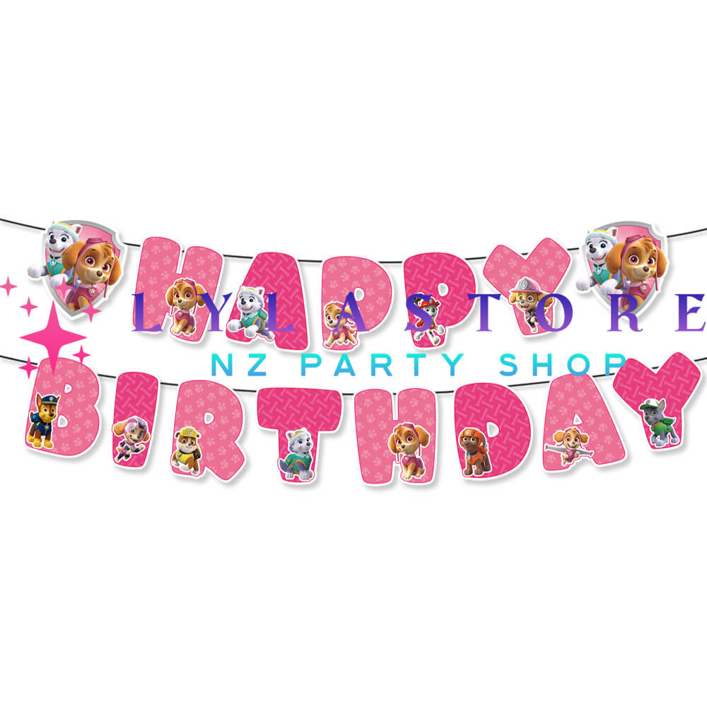 paw-patrol-pink-banner-birthday-decoration-lylastore.com