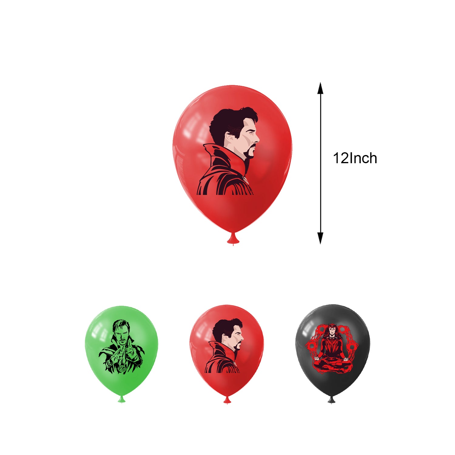 Doctor Strange Theme Party Balloon Birthday Decoration Set featuring a birthday banner, mini cake toppers, enchanting balloons, a large cake topper, adhesive sheet, and coil. Perfect for Doctor Strange-themed parties and birthdays in Auckland, NZ