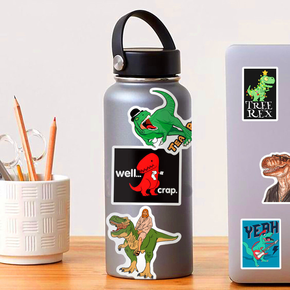 100Pcs Dinosaur Sticker Set featuring vibrant, prehistoric designs perfect for decorating laptops, water bottles, and notebooks - PARTYMART NZ