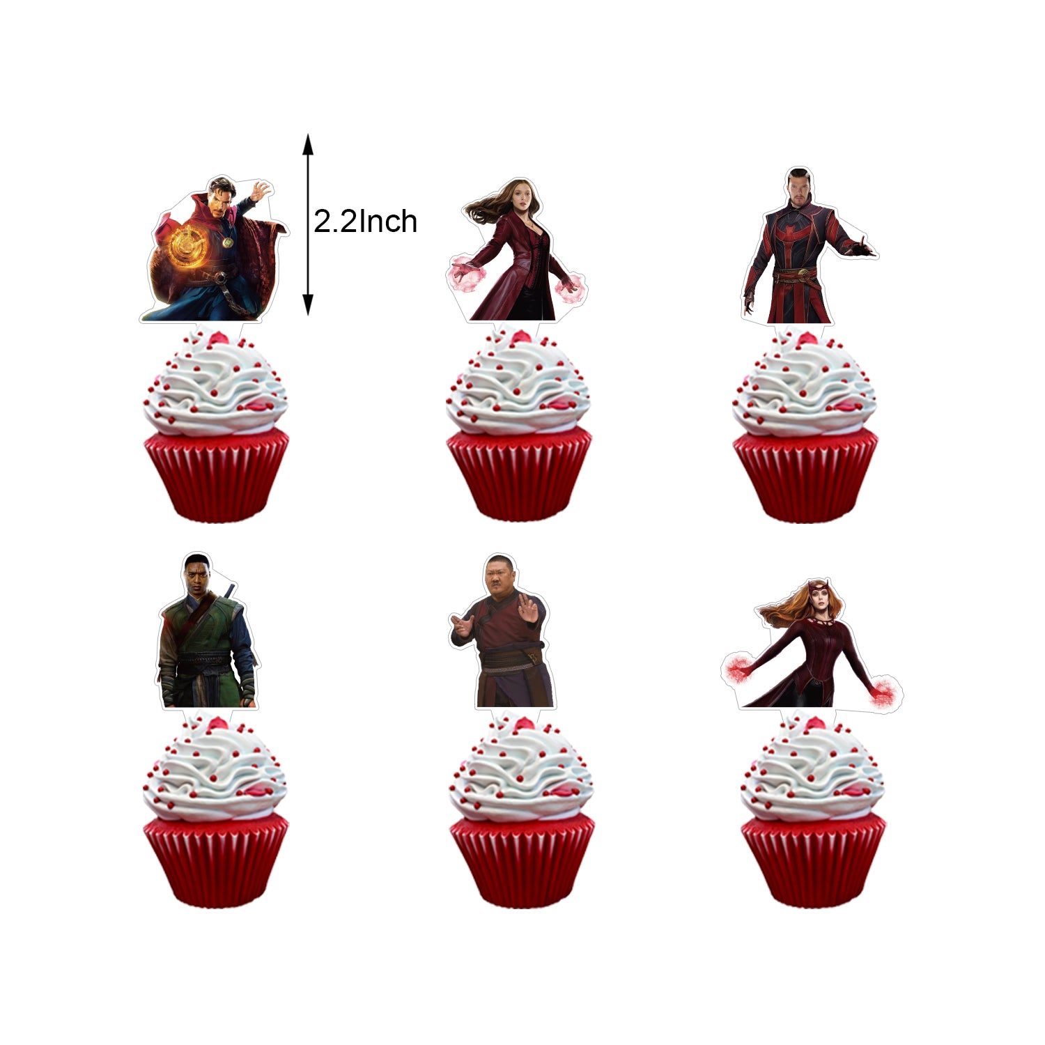 Doctor Strange Theme Party Balloon Birthday Decoration Set featuring a birthday banner, mini cake toppers, enchanting balloons, a large cake topper, adhesive sheet, and coil. Perfect for Doctor Strange-themed parties and birthdays in Auckland, NZ