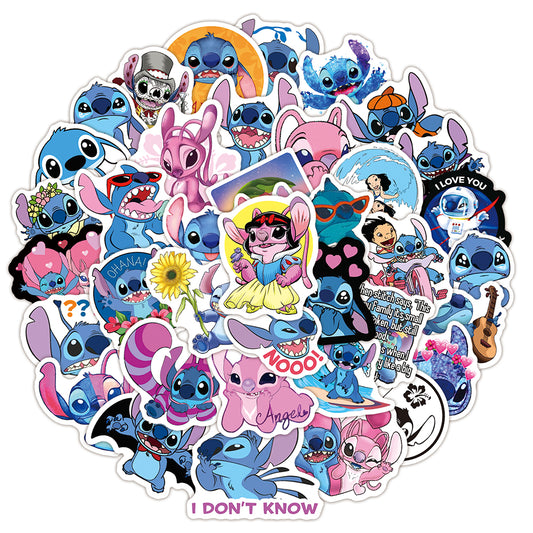 100Pcs Disney Lilo & Stitch Sticker Set featuring vibrant designs perfect for decorating laptops, water bottles, and notebooks - PARTYMART NZ. Ideal for party favors and birthday gifts
