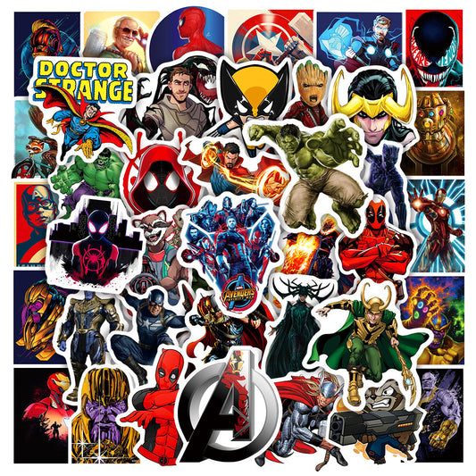 100Pcs Marvel Superhero Sticker Set featuring vibrant designs perfect for decorating laptops, water bottles, and notebooks - PARTYMART NZ. Ideal for party favors and birthday gifts