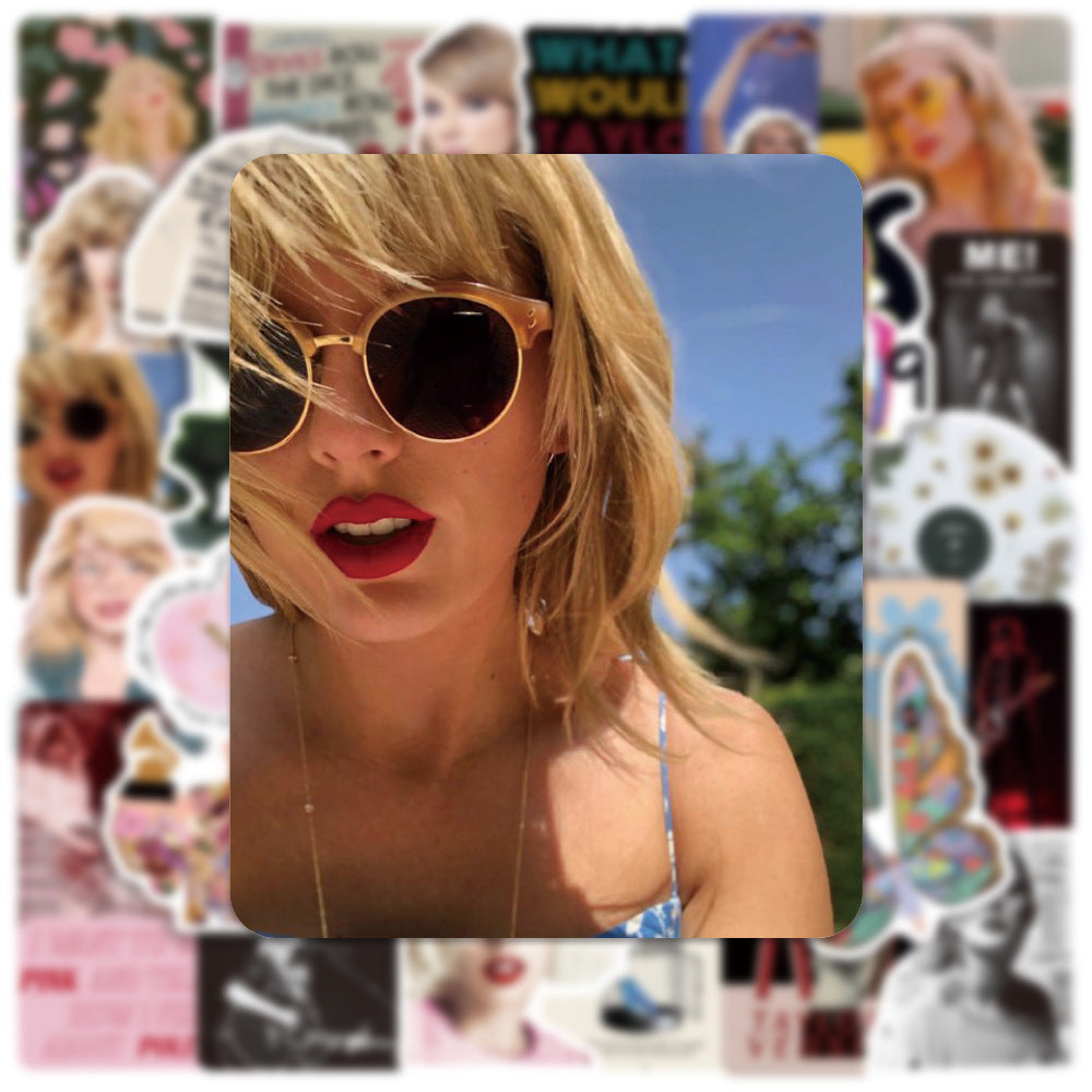 100Pcs Taylor Swift Stickers Set showing various designs ideal for personalizing laptops, water bottles, and notebooks - PARTYMART NZ