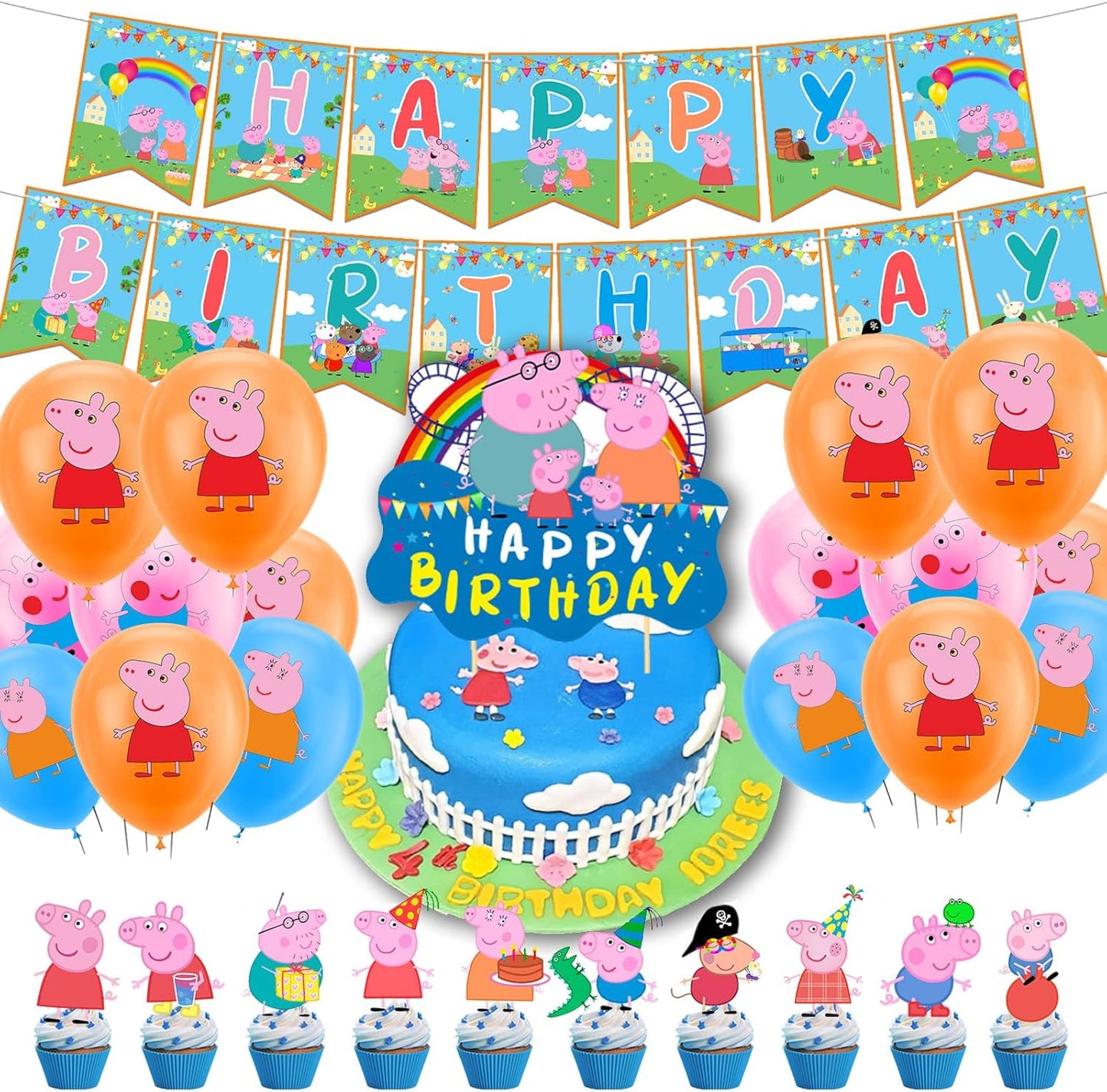 Peppa Pig Birthday Party Balloon Decoration Set