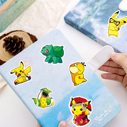 100Pcs Pokémon Pikachu Sticker Set featuring vibrant designs perfect for personalizing laptops, water bottles, and notebooks - PARTYMART NZ