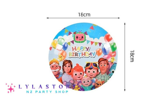 6pcs Cocomelon Birthday Party  Plates