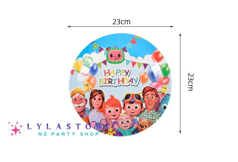 6pcs Cocomelon Birthday Party  Plates