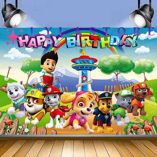 Paw Patrol Birthday Party Backdrop | Banner