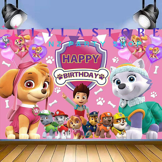 Paw Patrol Skye Birthday Party Backdrop | Banner - 13-1