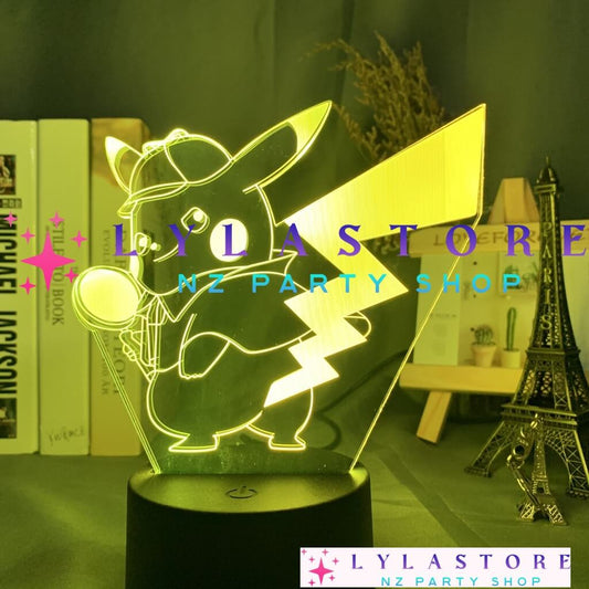 Pokémon Pikachu 3D Night Light - Color Changing, Touch Control PARTYMART | LYLASTORE