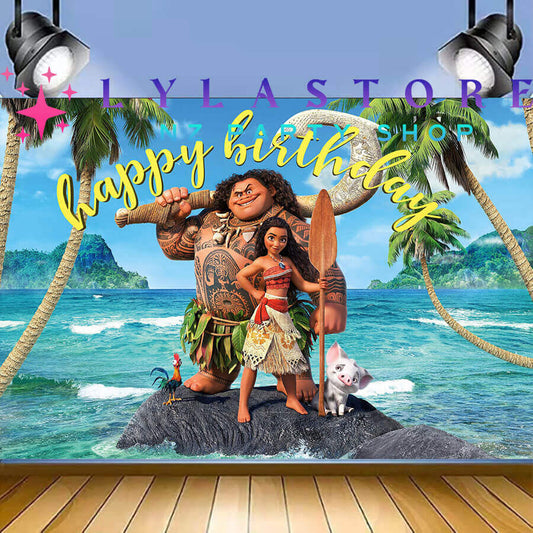 Moana Birthday Party Backdrop | Banner - 18