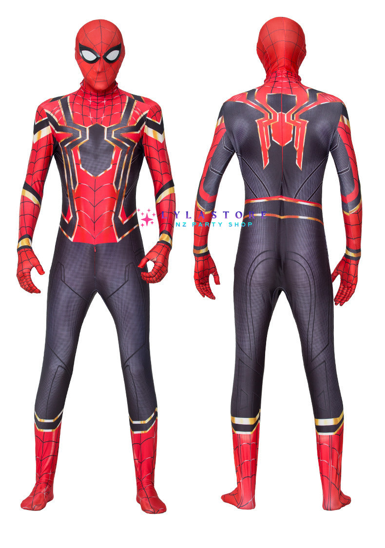 Spiderman Costume Mask Set for adults and kids showcasing classic and Miles Morales designs - PARTYMART NZ