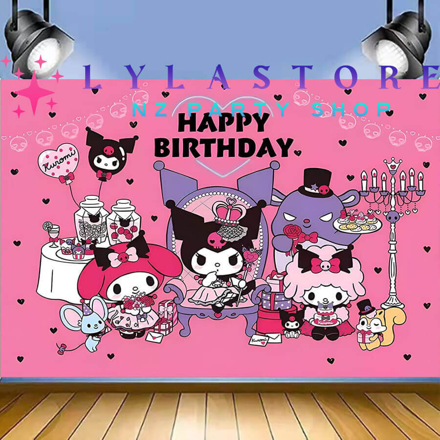 Kuromi Birthday Party Backdrop | Banner - 33