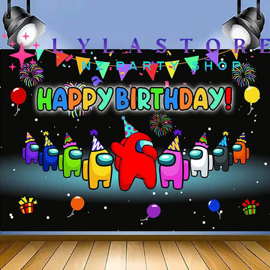 Among Us Birthday Party Backdrop Banner - Perfect Decoration | PARTYMART | LYLASTORE
