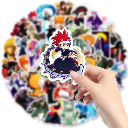 50Pcs Bleach Japanese Anime Sticker Set featuring vibrant, detailed designs perfect for decorating laptops, water bottles, and notebooks - PARTYMART NZ