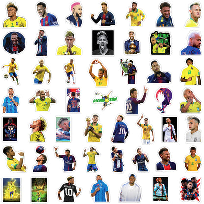 50Pcs Neymar Football Sticker Set featuring vibrant, sporty designs perfect for decorating laptops, water bottles, and notebooks - PARTYMART NZ