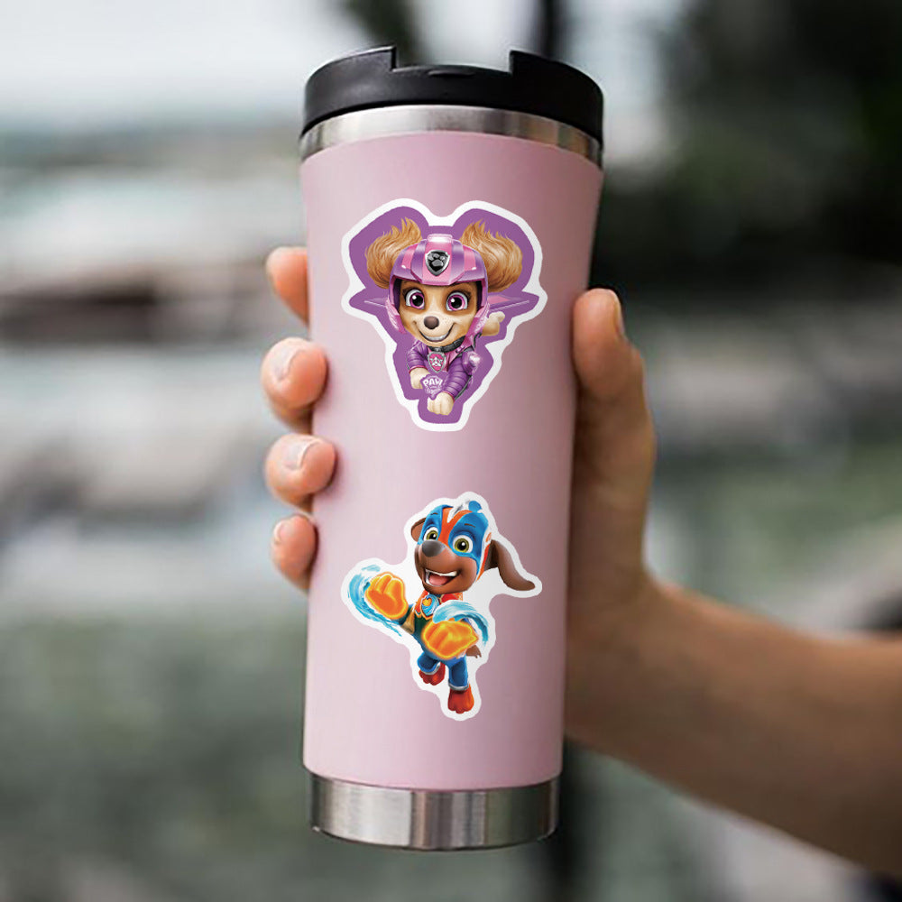 50Pcs Paw Patrol Sticker Set featuring vibrant designs of beloved characters, perfect for decorating laptops, water bottles, and notebooks - PARTYMART NZ. Ideal for Paw Patrol-themed parties and birthday gifts