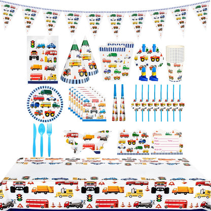 145Pcs Truck and Car Birthday Party Decorations