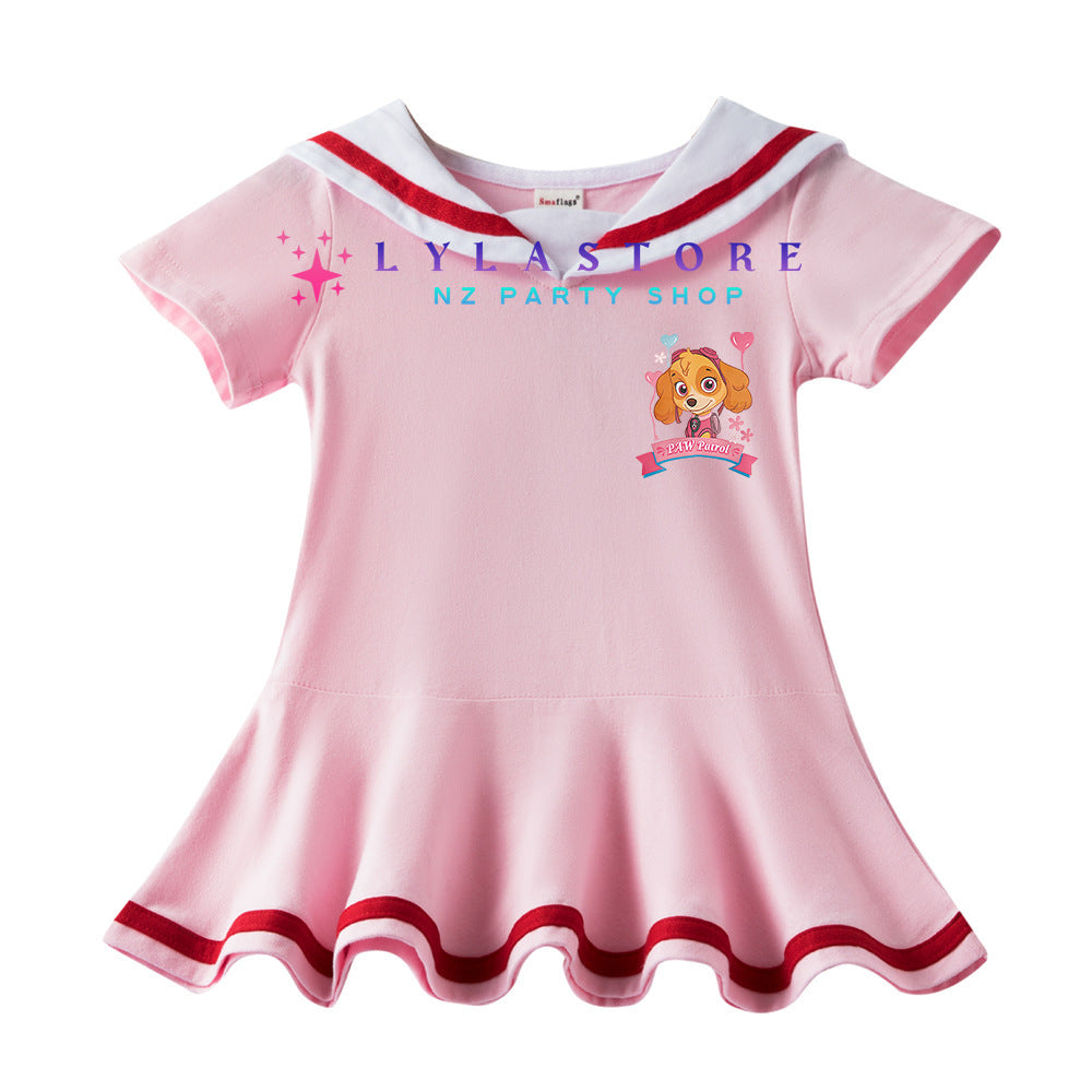 paw-patrol-short-sleeve-dress-pink-lylastore.com