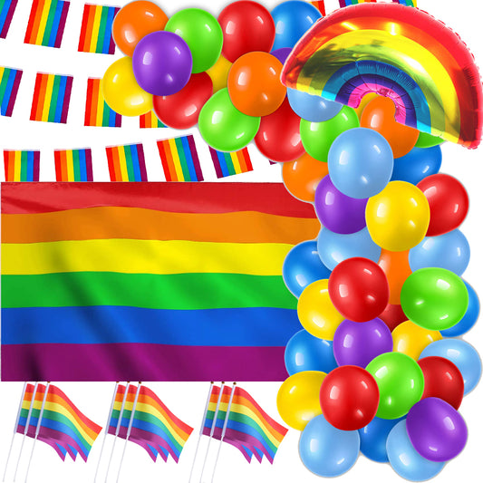 LGBT Rainbow Flag and balloons - lylastore